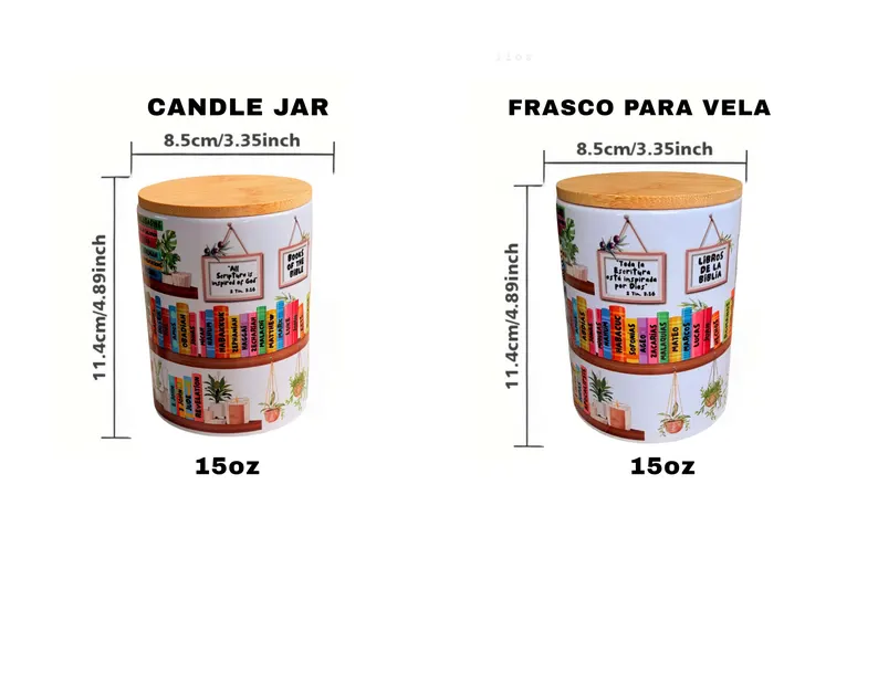 Libros de la Biblia - Vela de Cerámica 15 oz